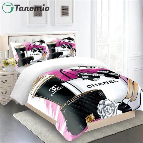 pink chanel comforter|Chanel inspired comforter set.